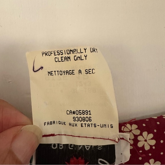 VTG Lanz Originals Dainty Floral Corset Maxi Dress Sz 12 Burgundy Cream - Picture 14 of 14